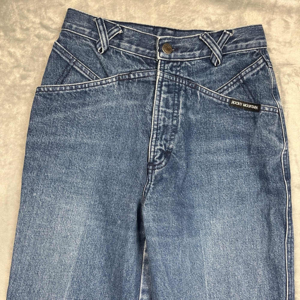 Vintage Rocky Mountain Jeans Bareback Women Blue Western High Rise Yoke 27/5 - Picture 3 of 15